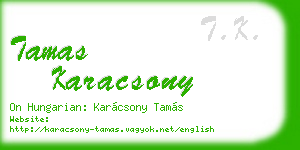 tamas karacsony business card